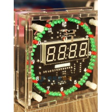 电子时钟diy套件5v电路板制作散件组装光控51单片机闹钟实...